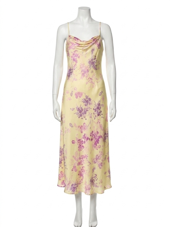 FRENCH CONNECTION Dresses & Skirts - NEW FRENCH CONNECTION elyria oona satin midi dress in cornsilk yellow multi